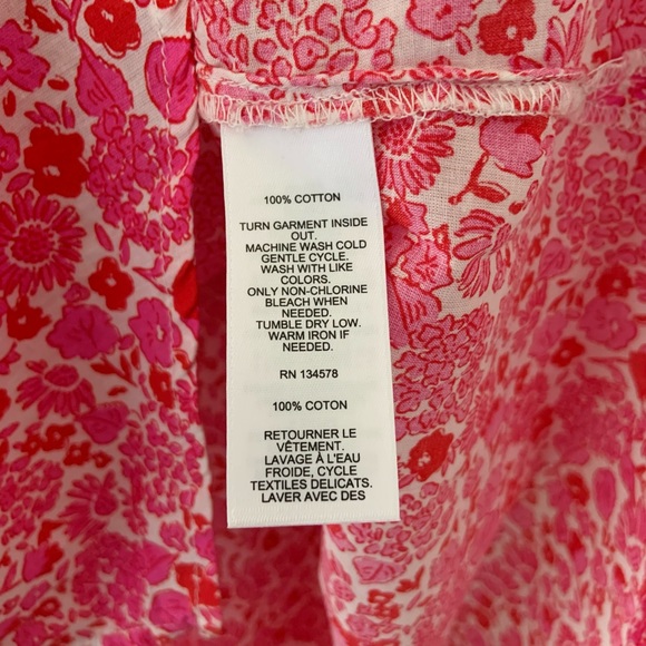 Vineyard Vines Among The Flowers Savannah Popover Pink Floral Small - Picture 6 of 9